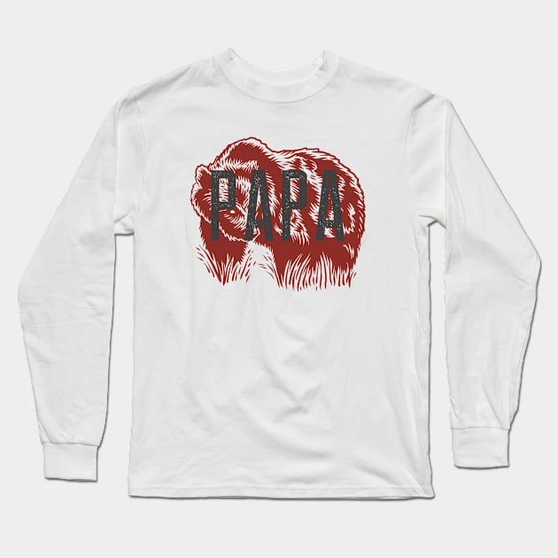 Papa Bear Long Sleeve T-Shirt by Tshirtmoda